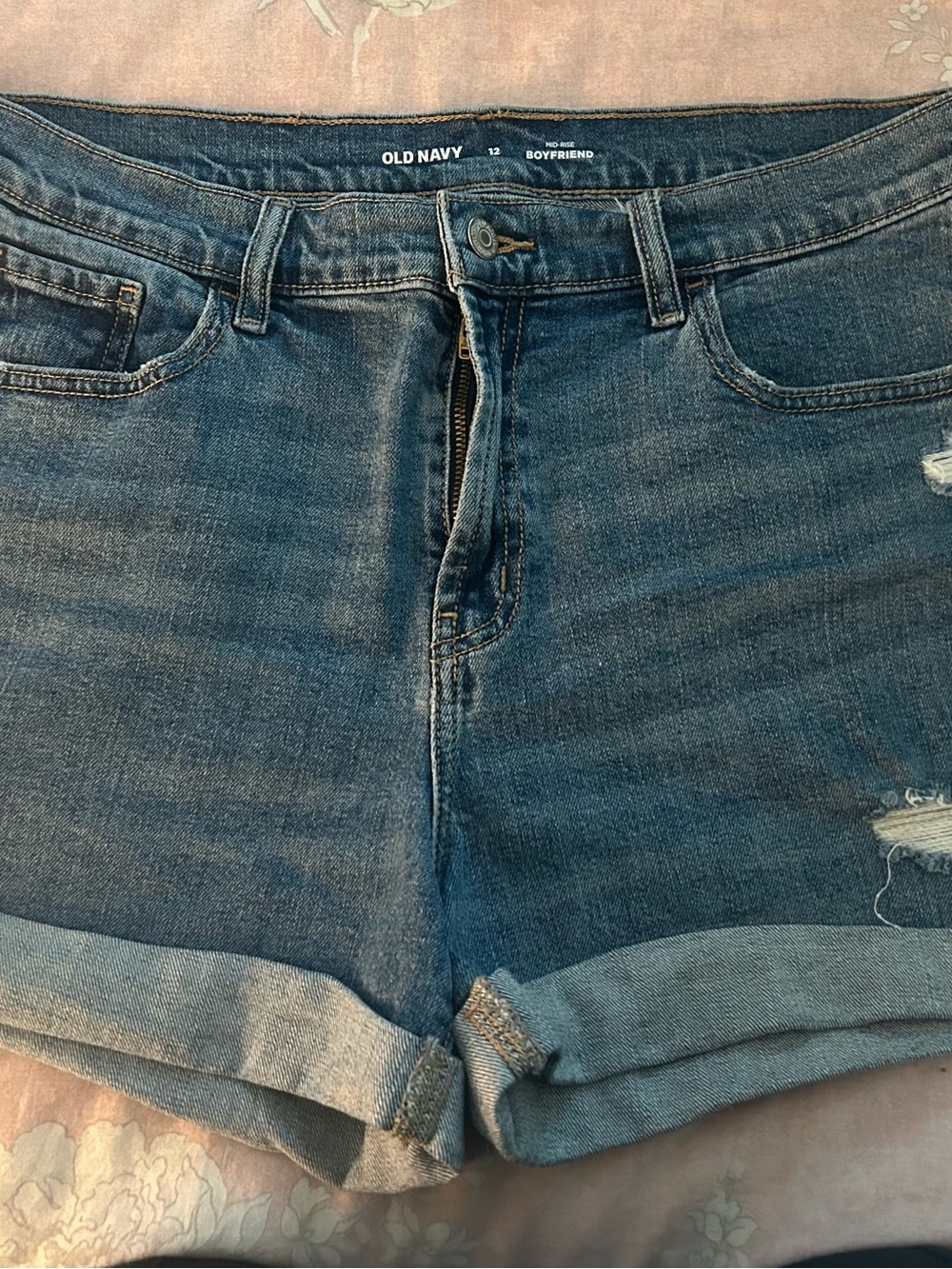 Old Navy Blue Rolled Cuff Boyfriend Denim Shorts